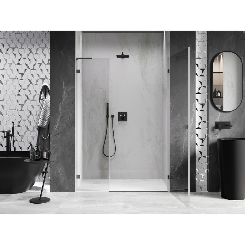 Mexen Lunar-B L porte de douche pivotante droite 150 cm, transparent, gun metal - 832SL-150-050-95-00-P