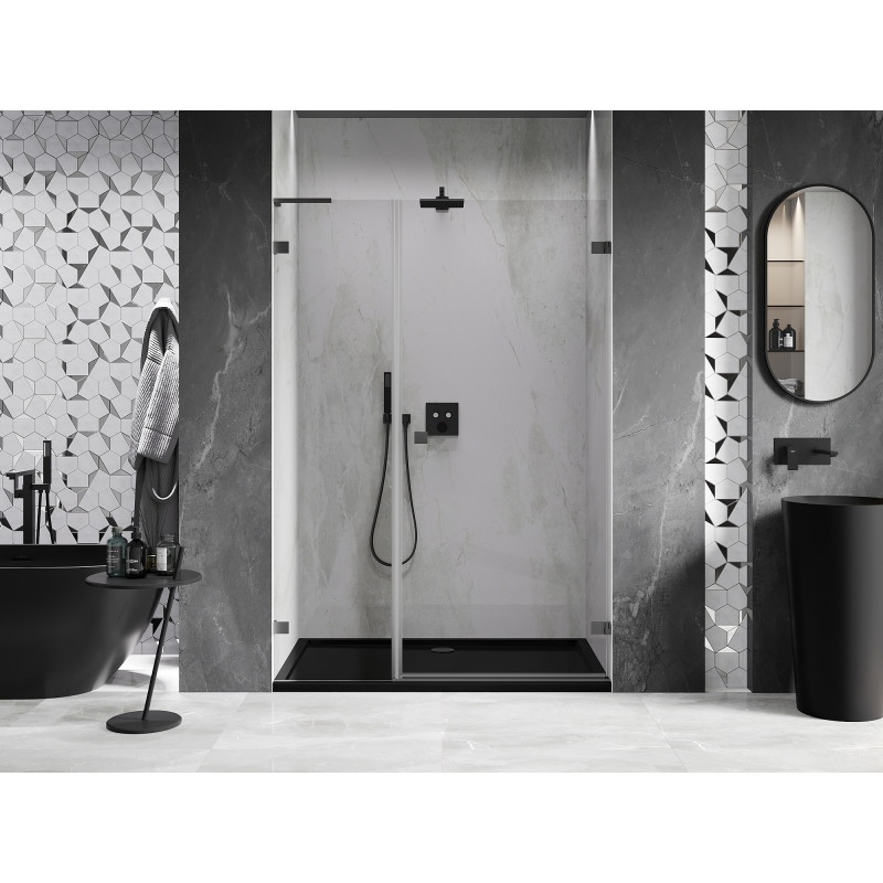Mexen Lunar-B L porte de douche pivotante droite 150 cm, transparent, gun metal - 832SL-150-050-95-00-P