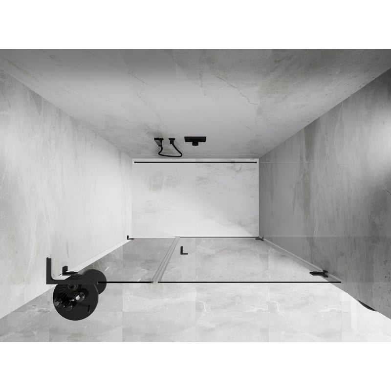 Mexen Lunar-B L porte de douche pivotante droite 150 cm, transparent, gun metal - 832SL-150-050-95-00-P