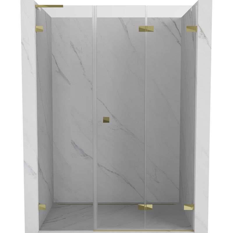 Mexen Lunar-F L porte de douche pliante droite 140 cm, transparent, dorée - 836SL-140-050-50-00-P