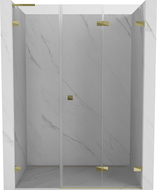 Mexen Lunar-F L porte de douche pliante droite 140 cm, transparent, dorée - 836SL-140-050-50-00-P
