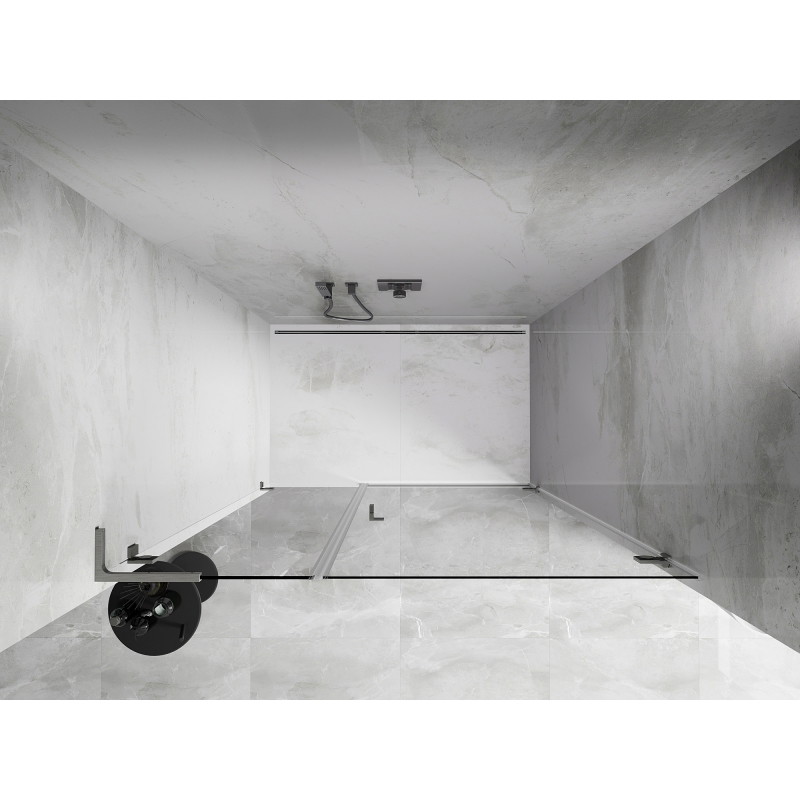 Mexen Lunar-B L porte de douche pivotante droite 130 cm, transparent, nickel brossé - 832SL-130-050-97-00-P