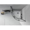 Mexen Rio cabine de douche semi-circulaire 90 x 90 cm, bandes noires, noir + receveur plat, blanc - 863-090-090-70-20-4110B