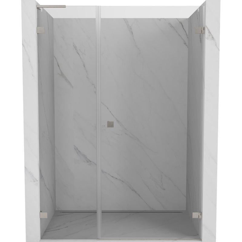 Mexen Lunar-B L porte de douche pivotante droite 135 cm, transparent, nickel brossé - 832SL-135-050-97-00-P