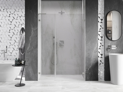 Mexen Lunar-B L porte de douche pivotante droite 135 cm, transparent, nickel brossé - 832SL-135-050-97-00-P