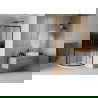 Cabine de douche Mexen Rio arrondie 90 x 90 cm, rayée, noire + receveur Flat, blanc - 863-090-090-70-20-4110B