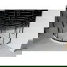 Cabine de douche Mexen Rio arrondie 90 x 90 cm, rayée, noire + receveur Flat, blanc - 863-090-090-70-20-4110B