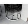Mexen Rio cabine de douche semi-circulaire 90 x 90 cm, bandes noires, noir + receveur plat, blanc - 863-090-090-70-20-4110B