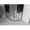 Mexen Rio cabine de douche semi-circulaire 90 x 90 cm, bandes noires, noir + receveur plat, blanc - 863-090-090-70-20-4110B