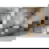 Cabine de douche Mexen Rio arrondie 90 x 90 cm, rayée, noire + receveur Flat, blanc - 863-090-090-70-20-4110B