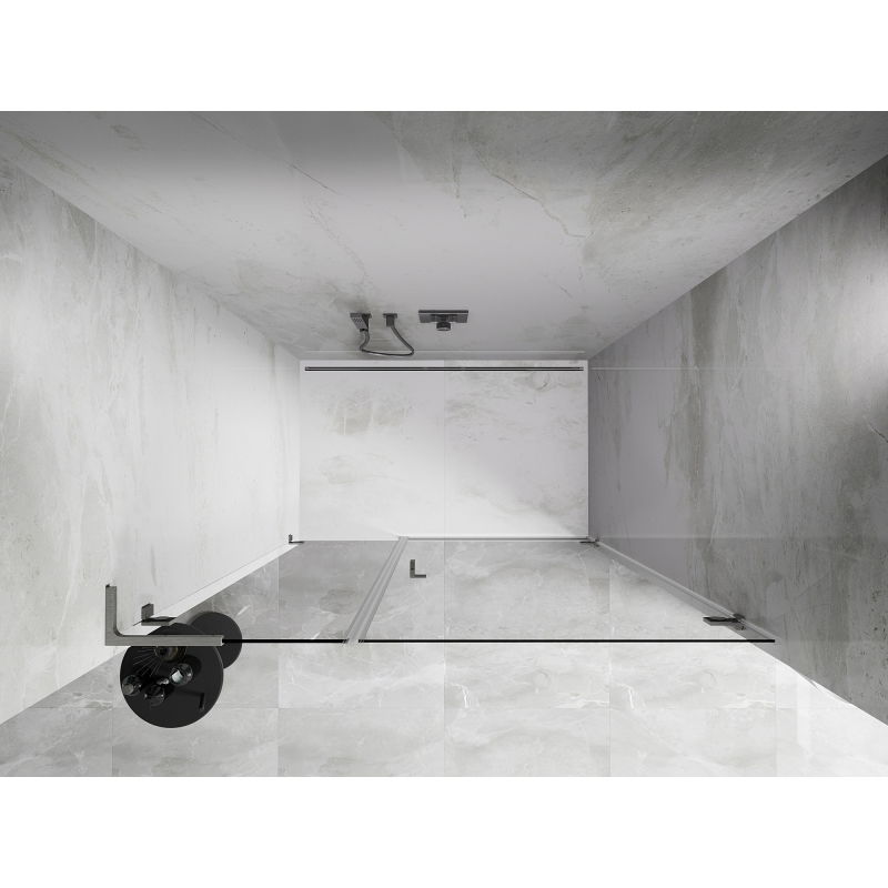 Mexen Lunar-B L porte de douche pivotante droite 140 cm, transparent, nickel brossé - 832SL-140-050-97-00-P
