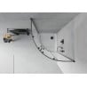 Cabine de douche Mexen Rio demi-circulaire 80 x 80 cm, givre, noir + receveur plat, blanc - 863-080-080-70-30-4110B