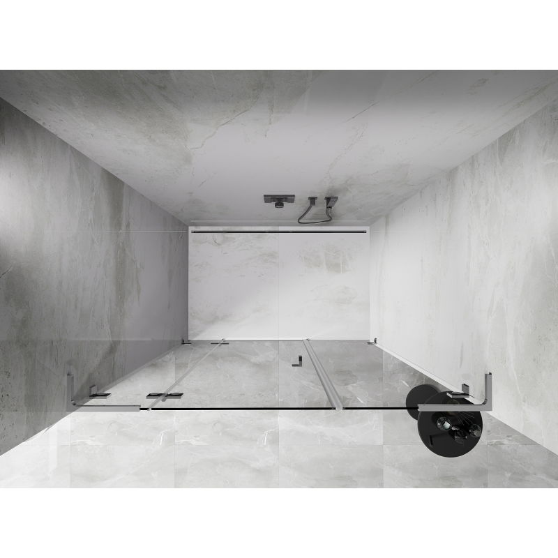 Mexen Lunar L porte de douche pivotante gauche 120 cm, transparent, chrome - 834SL-120-050-01-00-L