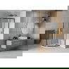 Cabine de douche Mexen Rio semicirculaire 90 x 90 cm, translucide, noire + bac Flat, blanc - 863-090-090-70-30-4110B