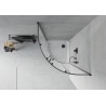 Mexen Rio cabine de douche semi-circulaire 90 x 90 cm, givré, noir + receveur Flat, blanc - 863-090-090-70-30-4110B