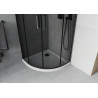 Mexen Rio cabine de douche semi-circulaire 80 x 80 cm, graphite, noir + receveur Flat, blanc - 863-080-080-70-40-4110B
