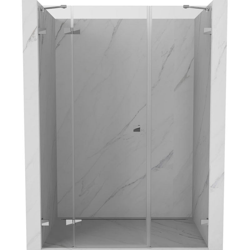 Mexen Lunar portes de douche pivotantes à gauche 145 cm, transparent, chrome - 834S-145-050-01-00-L