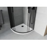 Mexen Rio cabine de douche semi-circulaire 80 x 80 cm, graphite, noir + receveur Flat, blanc - 863-080-080-70-40-4110B