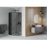 Mexen Rio cabine de douche semi-circulaire 90 x 90 cm, graphite, noire + receveur plat, blanc - 863-090-090-70-40-4110B