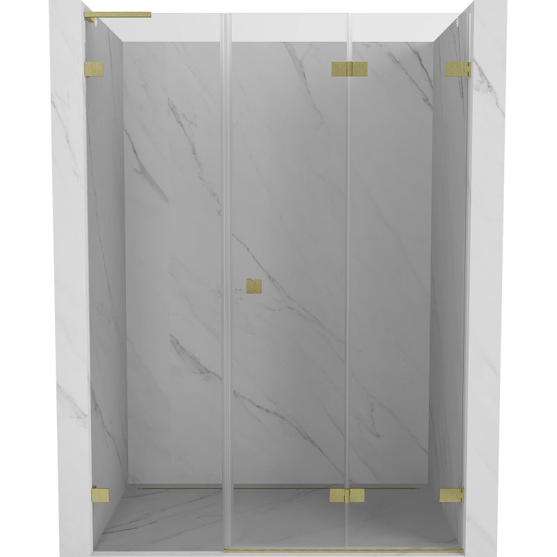 Mexen Lunar-F L porte de douche pliante droite 135 cm, transparent, or brossé - 836SL-135-050-55-00-P
