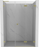 Mexen Lunar-F L porte de douche pliantes droite 140 cm, transparent, or brossé - 836SL-140-050-55-00-P