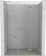 Mexen Lunar-F L portes de douche pliantes droite 145 cm, transparent, or brossé - 836SL-145-050-55-00-P