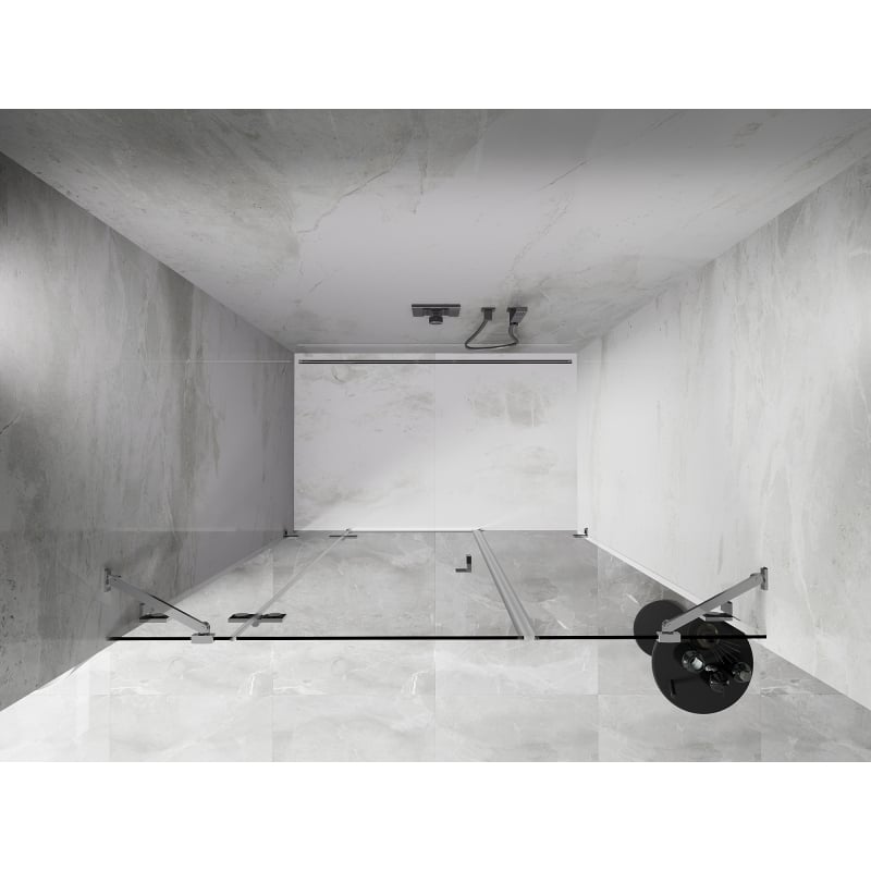 Mexen Lunar porte de douche pivotante gauche 150 cm, transparent, chrome - 834S-150-050-01-00-L