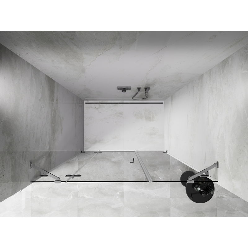 Mexen Lunar portes de douche pivotantes gauche 160 cm, transparent, chrome - 834S-160-050-01-00-L