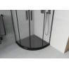 Mexen Rio cabine de douche semi-circulaire 80 x 80 cm, givrée, noire + receveur de douche plat, noir - 863-080-080-70-30-4170B