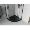Mexen Rio cabine de douche semi-circulaire 80 x 80 cm, givrée, noire + receveur de douche plat, noir - 863-080-080-70-30-4170B