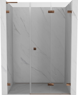 Mexen Lunar-F L portes de douche pliantes droites 135 cm, transparent, or rose - 836SL-135-050-60-00-P