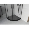 Mexen Rio cabine de douche semi-circulaire 90 x 90 cm, givré, noir + receveur de douche Flat, noir - 863-090-090-70-30-4170B
