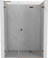 Mexen Lunar-F L porte de douche pliantes droites 150 cm, transparent, or rose - 836SL-150-050-60-00-P