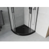 Mexen Rio cabine de douche semi-circulaire 90 x 90 cm, givré, noir + receveur de douche Flat, noir - 863-090-090-70-30-4170B