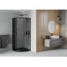 Mexen Rio cabine de douche semi-circulaire 80 x 80 cm, graphite, noire + receveur Flat, noir 863-080-080-70-40-4170B