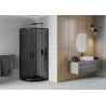 Mexen Rio cabine de douche semi-circulaire 80 x 80 cm, graphite, noire + receveur Flat, noir 863-080-080-70-40-4170B