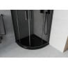 Mexen Rio cabine de douche semi-circulaire 80 x 80 cm, graphite, noire + receveur Flat, noir 863-080-080-70-40-4170B