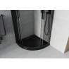 Mexen Rio cabine de douche semi-circulaire 80 x 80 cm, graphite, noire + receveur Flat, noir 863-080-080-70-40-4170B