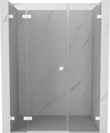 Mexen Lunar porte de douche pivotante gauche 155 cm, transparent, blanc - 834S-155-050-20-00-L