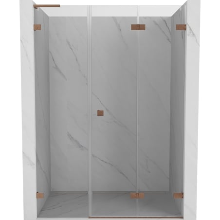 Mexen Lunar-F L porte de douche pliantes droites 115 cm, transparent, cuivre brossé - 836SL-115-050-65-00-P