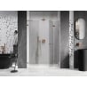 Mexen Lunar-F L porte de douche pliantes droites 115 cm, transparent, cuivre brossé - 836SL-115-050-65-00-P