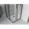 Mexen Rio cabine de douche carrée 70 x 70 cm, transparente, noire + receveur Flat, blanc - 860-070-070-70-00-4010B