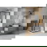Cabine de douche carrée Mexen Rio 70 x 70 cm, transparente, noire + receveur plat, blanc - 860-070-070-70-00-4010B