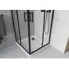 Mexen Rio cabine de douche carrée 70 x 70 cm, transparente, noire + receveur Flat, blanc - 860-070-070-70-00-4010B
