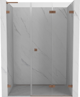 Mexen Lunar-F L porte de douche pliante droite 145 cm, transparent, cuivre brossé - 836SL-145-050-65-00-P