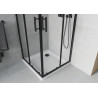 Mexen Rio cabine de douche carrée 80 x 80 cm, transparente, noire + bac à douche plat, blanc - 860-080-080-70-00-4010B