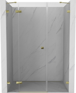 Mexen Lunar porte de douche battante gauche 135 cm, transparent, doré - 834S-135-050-50-00-L