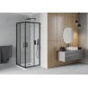 Mexen Rio cabine de douche carrée 90 x 90 cm, transparent, noir + receveur plat, blanc - 860-090-090-70-00-4010B