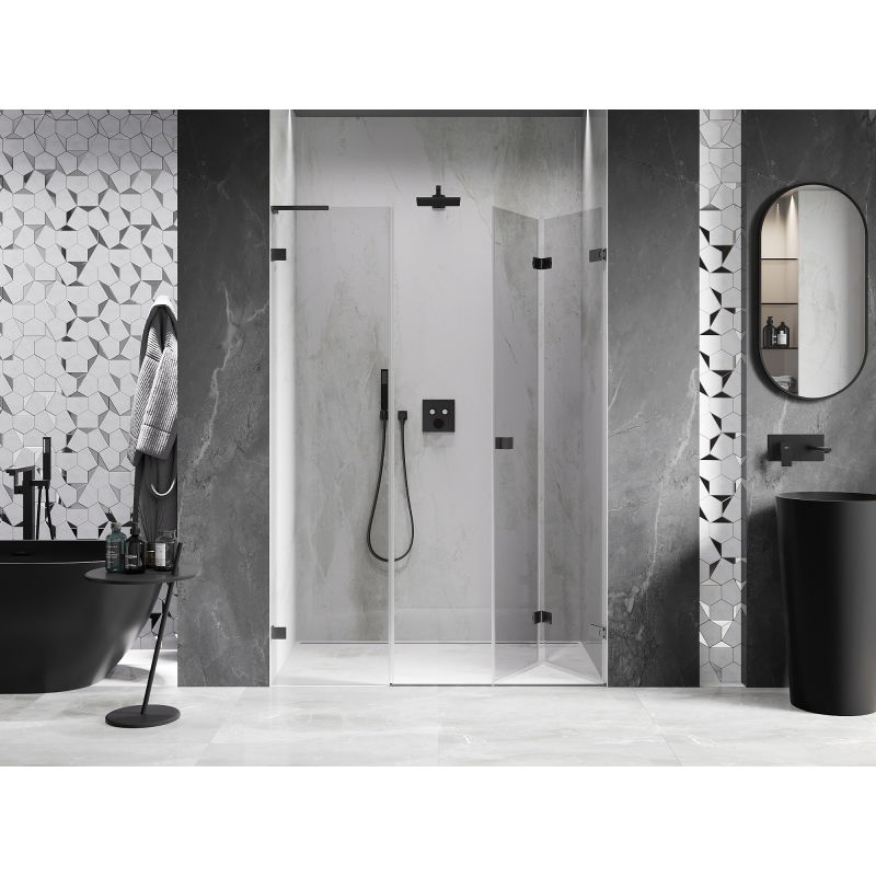 Mexen Lunar-F L portes de douche pliantes droites 110 cm, transparent, gris canon brossé - 836SL-110-050-66-00-P