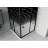 Mexen Rio cabine de douche carrée 70 x 70 cm, bandes noires, noire + receveur Flat, blanc - 860-070-070-70-20-4010B